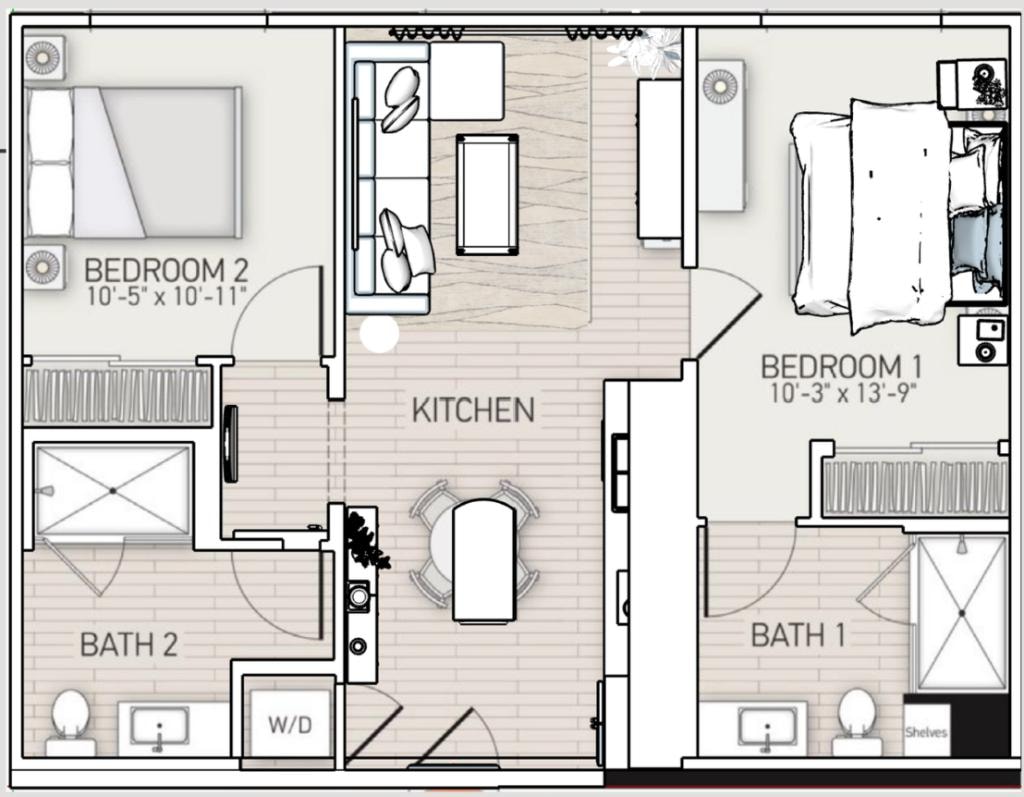 2D floor plan layout